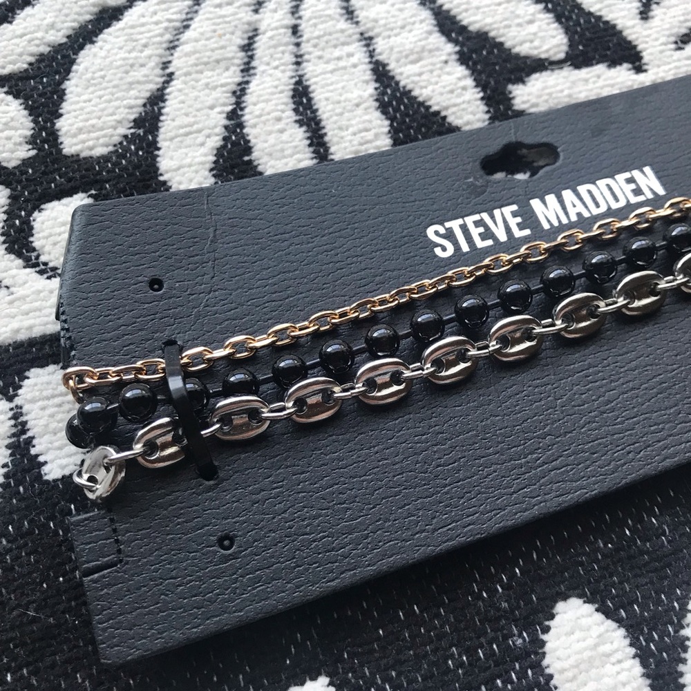NWT Steve Madden Womens 3PC Chain Choker Set
